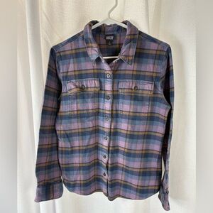Patagonia Fjord organic cotton‎ plaid flannel shirt Size Small 614